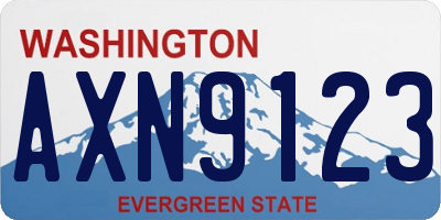 WA license plate AXN9123