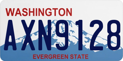 WA license plate AXN9128