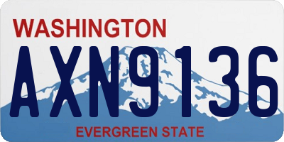 WA license plate AXN9136