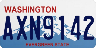 WA license plate AXN9142