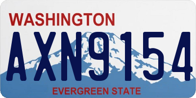 WA license plate AXN9154