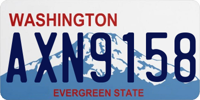 WA license plate AXN9158