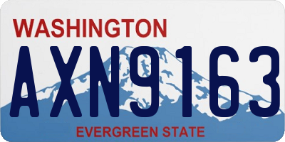 WA license plate AXN9163