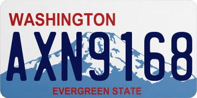 WA license plate AXN9168