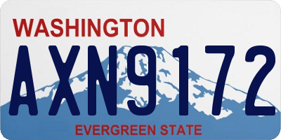 WA license plate AXN9172