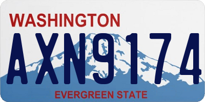 WA license plate AXN9174