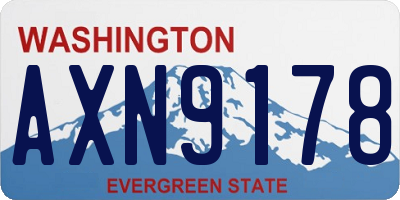 WA license plate AXN9178