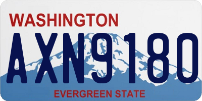 WA license plate AXN9180