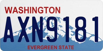 WA license plate AXN9181