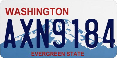 WA license plate AXN9184
