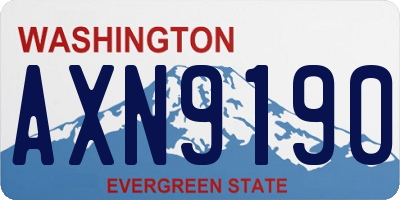 WA license plate AXN9190