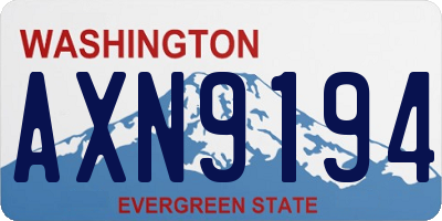 WA license plate AXN9194