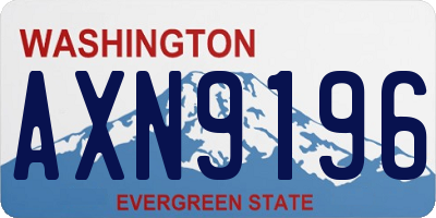 WA license plate AXN9196