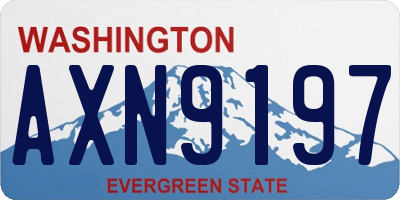 WA license plate AXN9197