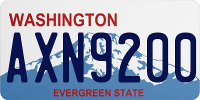 WA license plate AXN9200