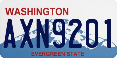 WA license plate AXN9201