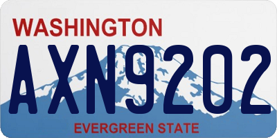 WA license plate AXN9202