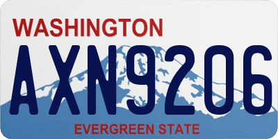 WA license plate AXN9206