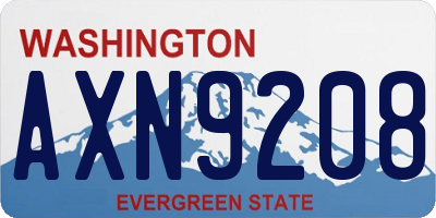 WA license plate AXN9208