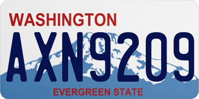 WA license plate AXN9209
