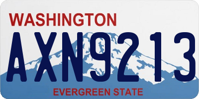 WA license plate AXN9213