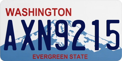 WA license plate AXN9215