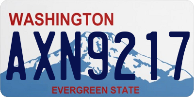 WA license plate AXN9217