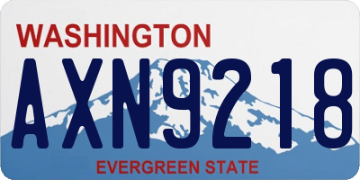 WA license plate AXN9218