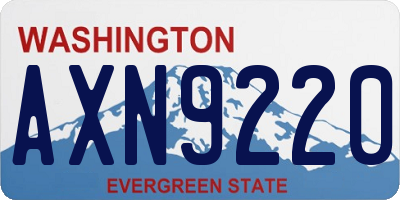 WA license plate AXN9220
