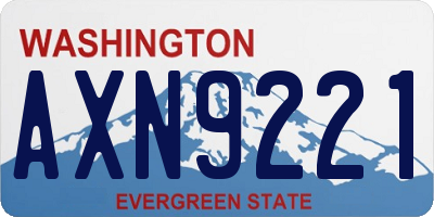 WA license plate AXN9221