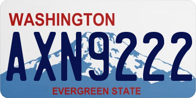 WA license plate AXN9222