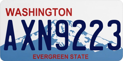WA license plate AXN9223