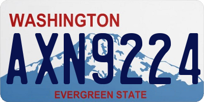 WA license plate AXN9224