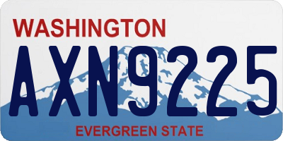 WA license plate AXN9225