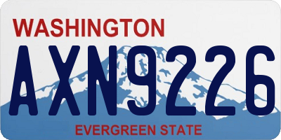 WA license plate AXN9226
