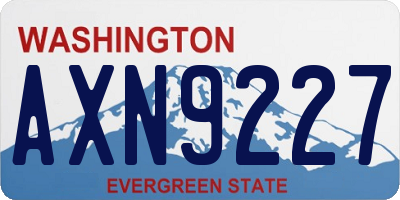 WA license plate AXN9227