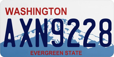 WA license plate AXN9228