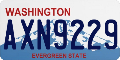 WA license plate AXN9229
