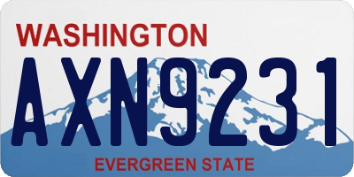 WA license plate AXN9231