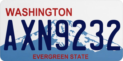 WA license plate AXN9232