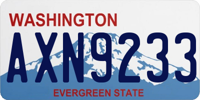 WA license plate AXN9233