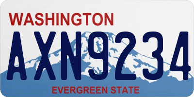 WA license plate AXN9234
