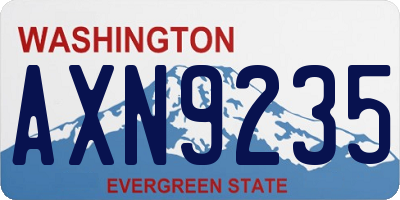 WA license plate AXN9235