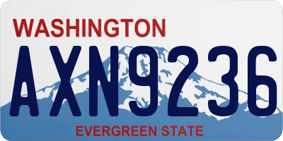 WA license plate AXN9236