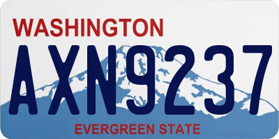 WA license plate AXN9237