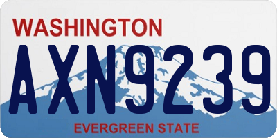 WA license plate AXN9239