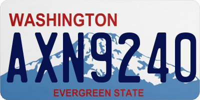 WA license plate AXN9240