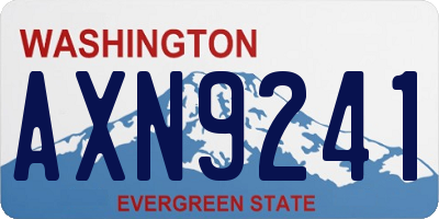 WA license plate AXN9241