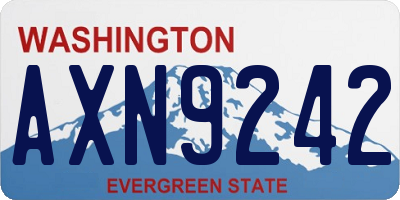 WA license plate AXN9242