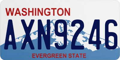 WA license plate AXN9246